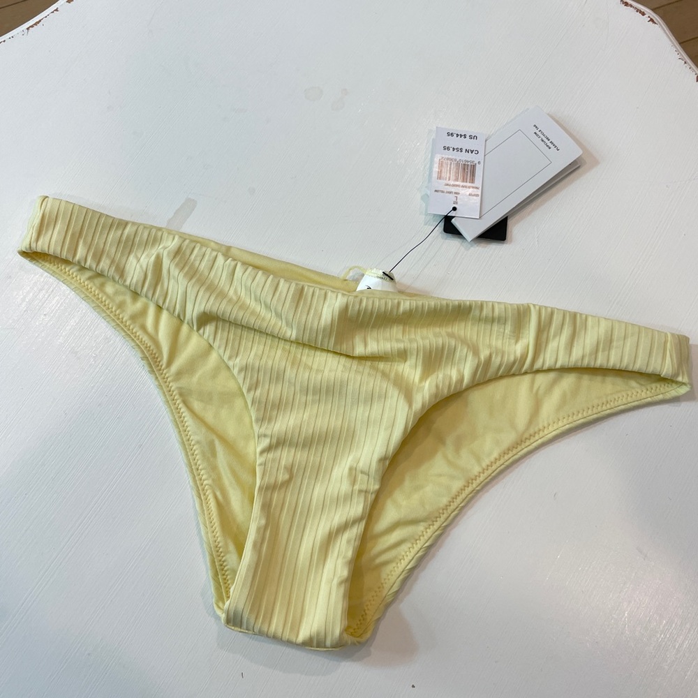 Ripcurl Pale Yellow Premium Surf Cheeky Bikini Bottom/ NWT